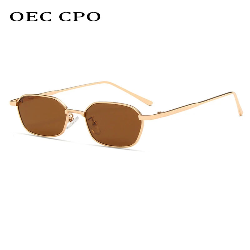 OEC CPO Small Square Sunglasse Women Men Brand Steampunk Metal Frame Sunglasses Men Retro Glasses UV400 Eyeglasses O949