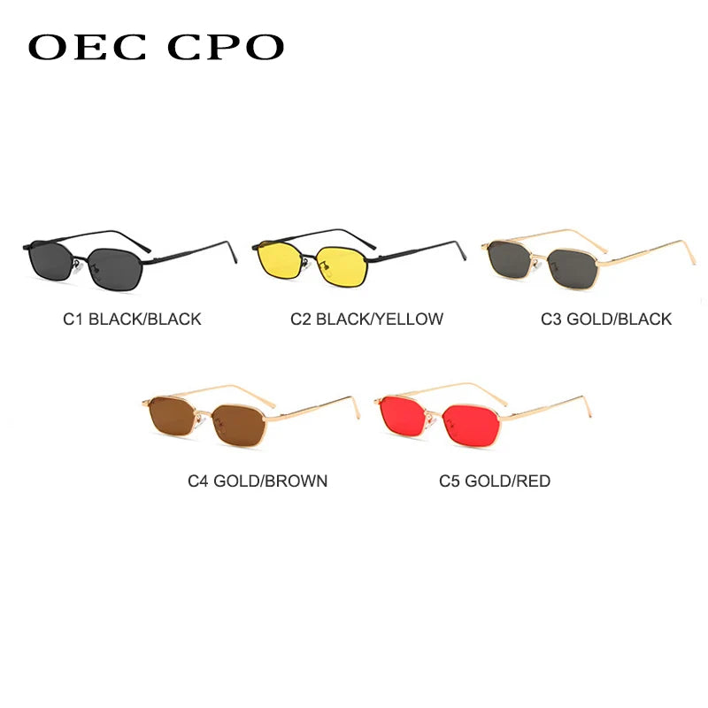 OEC CPO Small Square Sunglasse Women Men Brand Steampunk Metal Frame Sunglasses Men Retro Glasses UV400 Eyeglasses O949