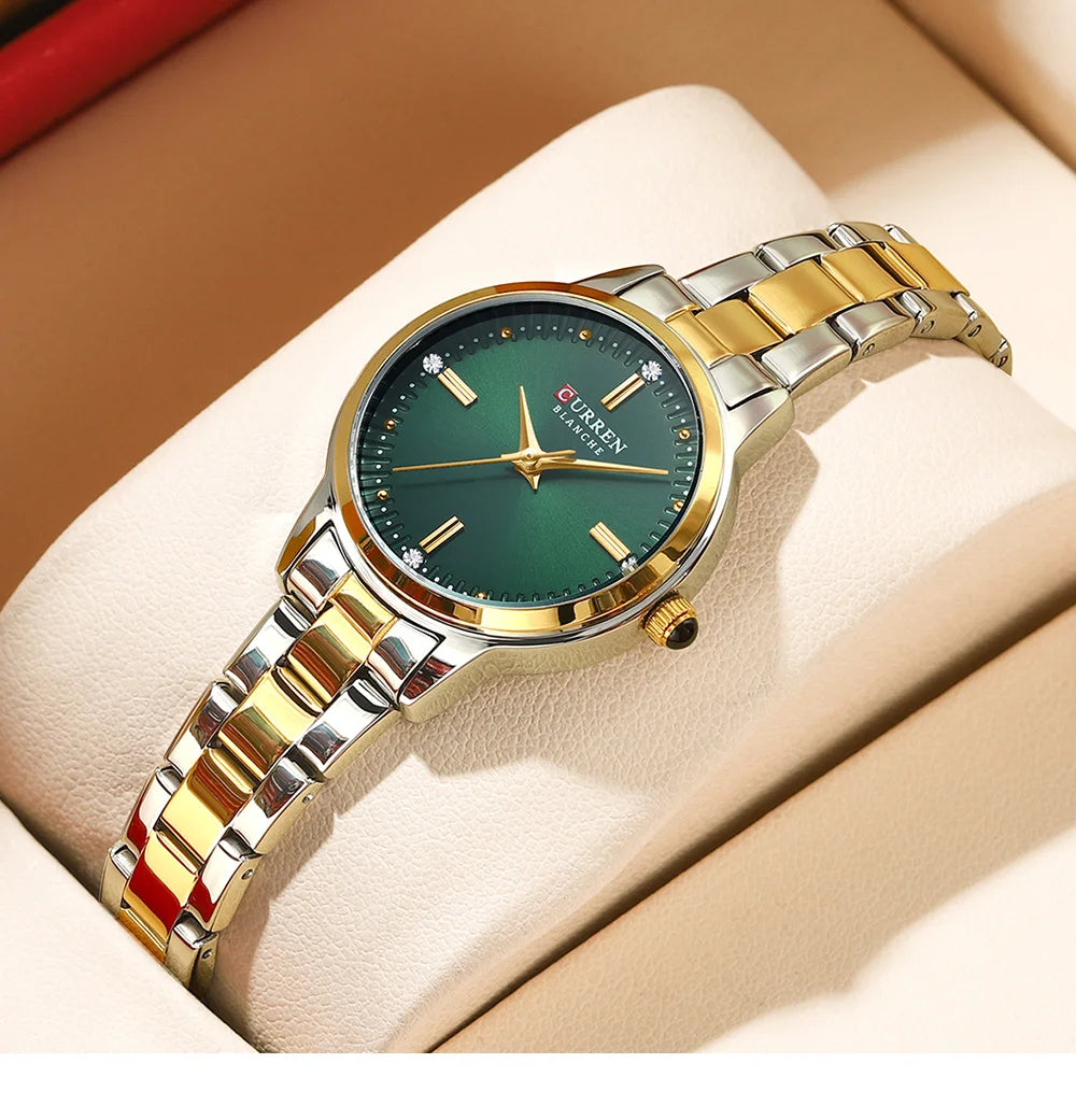 CURREN Original Quartz Watch for Women Fashion Elegant Ladies Watches Stainless Steel Waterproof Women's Wristwatch