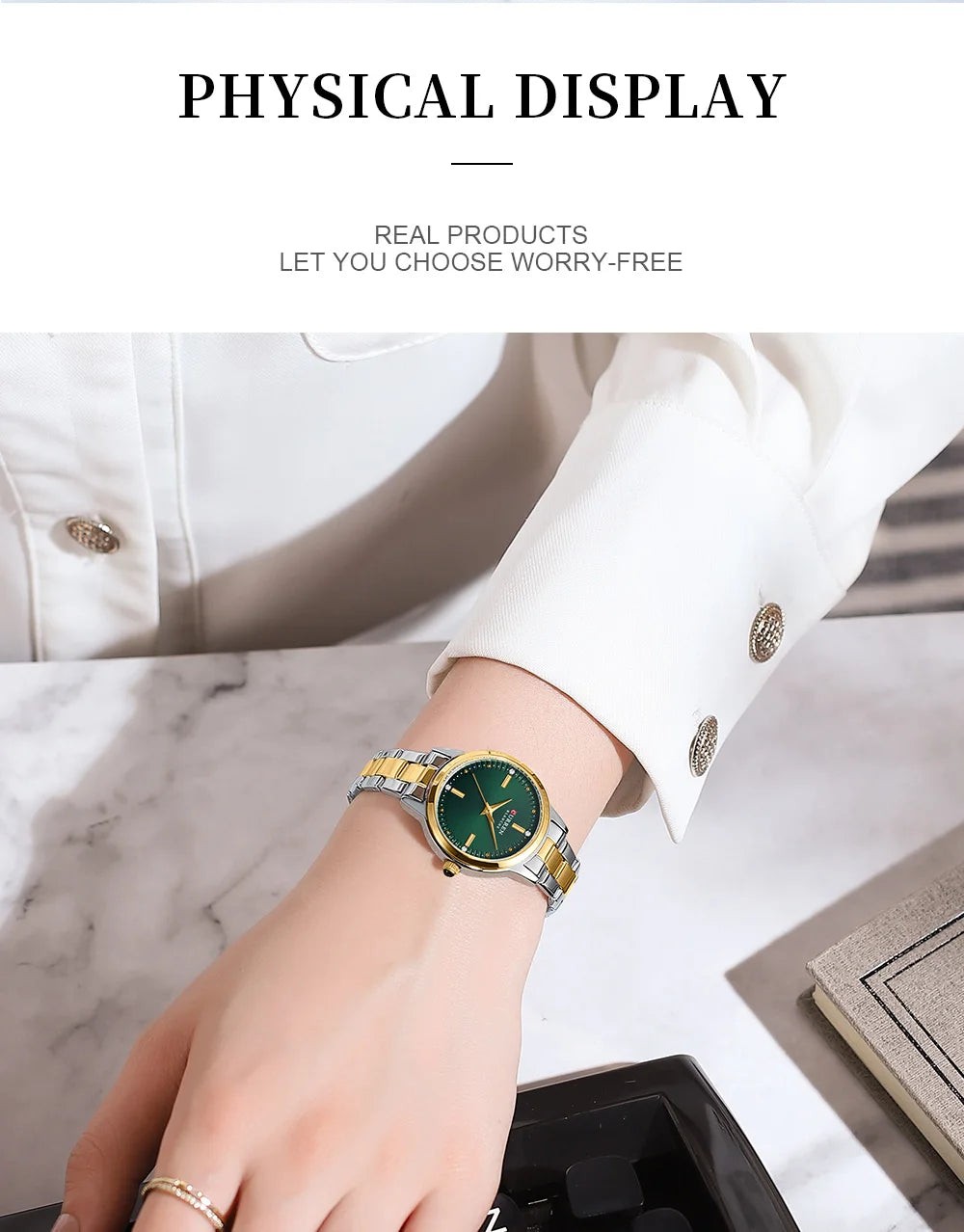 CURREN Original Quartz Watch for Women Fashion Elegant Ladies Watches Stainless Steel Waterproof Women's Wristwatch