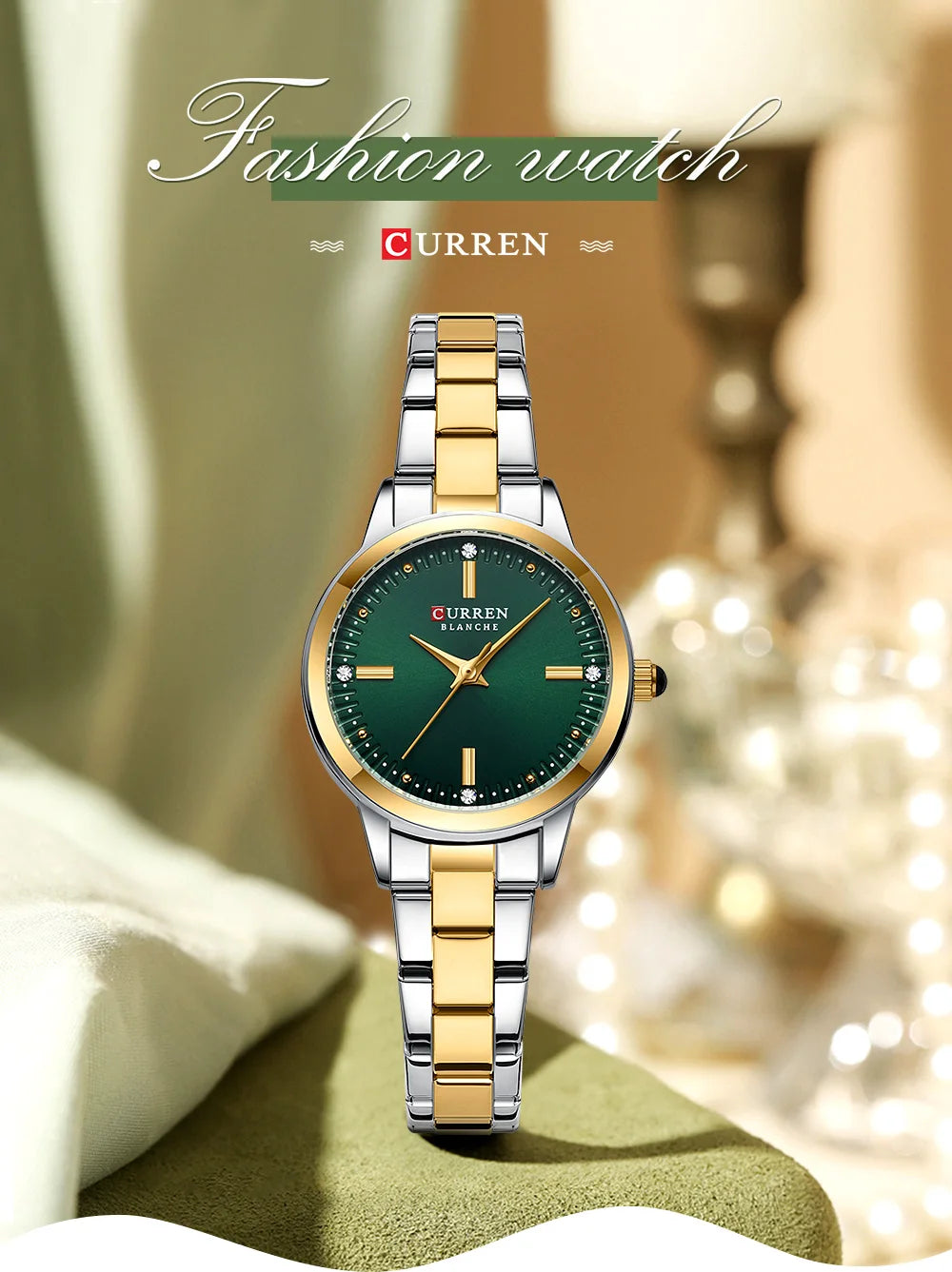 CURREN Original Quartz Watch for Women Fashion Elegant Ladies Watches Stainless Steel Waterproof Women's Wristwatch